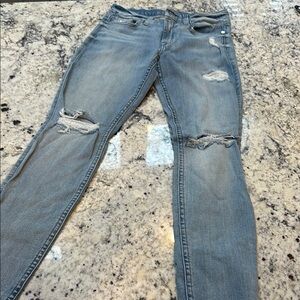 7 all mankind Women's Distressed Gray Jeans